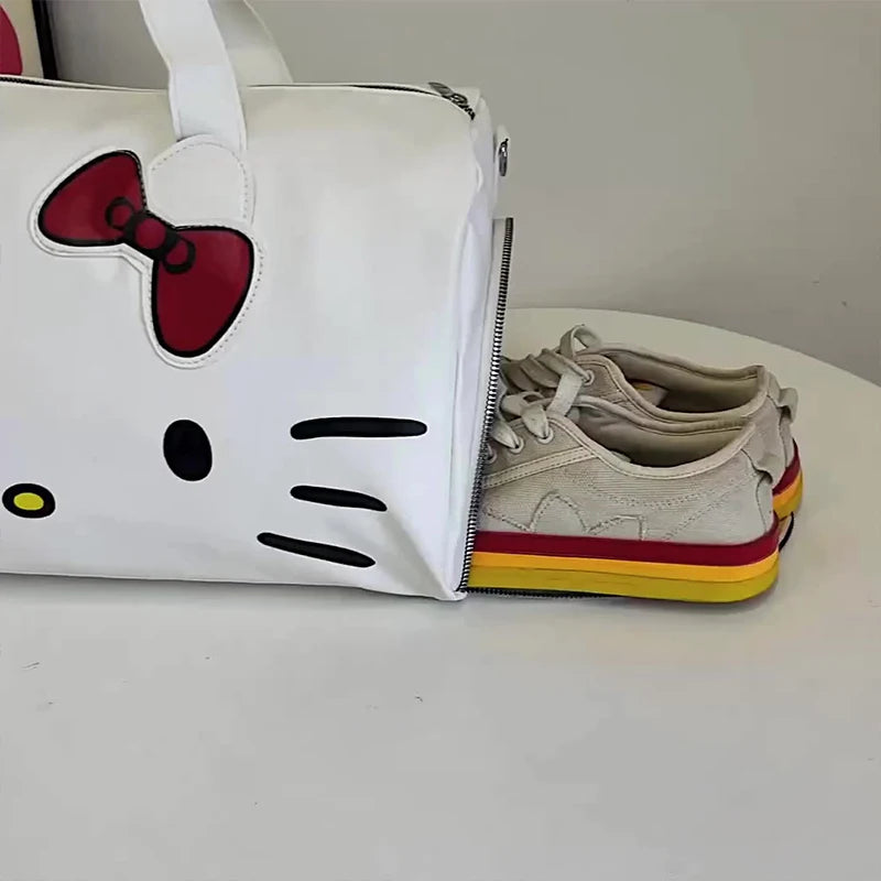 Hello Kitty Fashion Backpack Cartoon Design Large Capacity Women's Travel Bags Duffle Bag Shoulder Bag Fitness Storage Bag