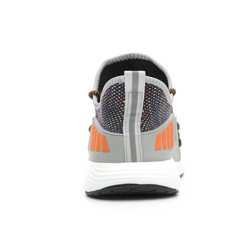 Men's Work Mesh Boots Men Steel Toe Work Shoes Outdoor Anti Slip Breathable Protective Boots Men's Puncture Proof Safety Shoes