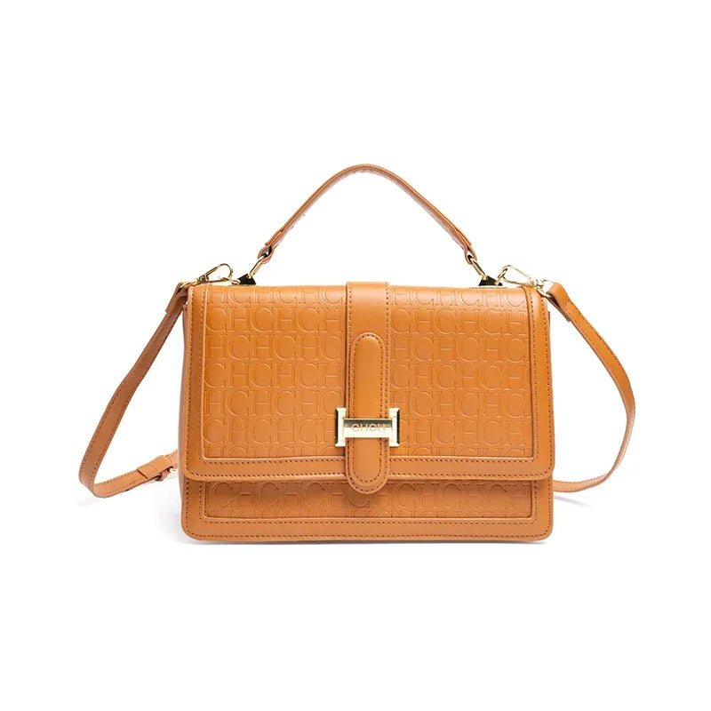 CH High Quality Ladies Solid Colour Print Design Crossbody Bag Small Square Bag Superior Sense Ladies Casual Shoulder Bag Letter