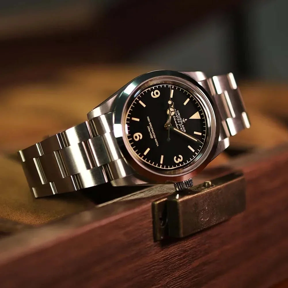 2025 New Hruodland Luxurious 36mm Automatic Mechanical Men Dress Watches F029 Sapphire Stainless Steel Diving Watch
