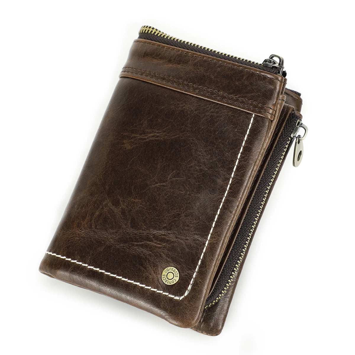 Crackle Oil Leather Short Bifold Wallets Men Quality Male Removable Wallet with airtag Clutch Slim Coin Pocket Card Holder Purse