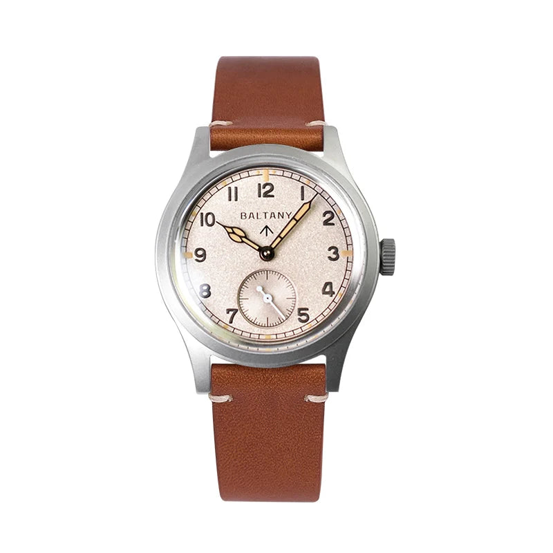 Baltany Retro Automatic Watch Men S2025 Fabric Strap St1701 Classic Subsecond Hand Luminous 36mm Mechanical Vintage Watch