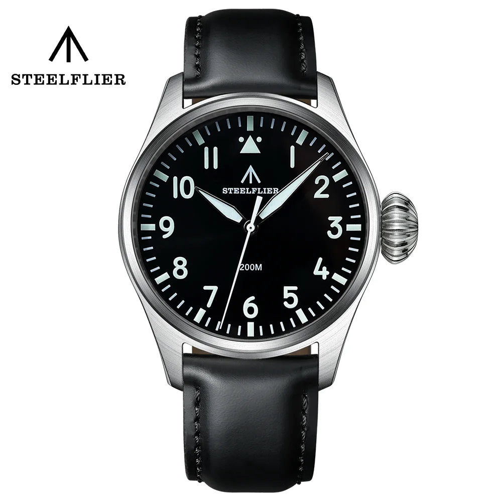 STEELFLIER Official SF743 Quartz Pilot Big Onion Crown Swiss Luminous VH31 20Bar Waterproof Sapphire Crystal Luxury Dive Watch