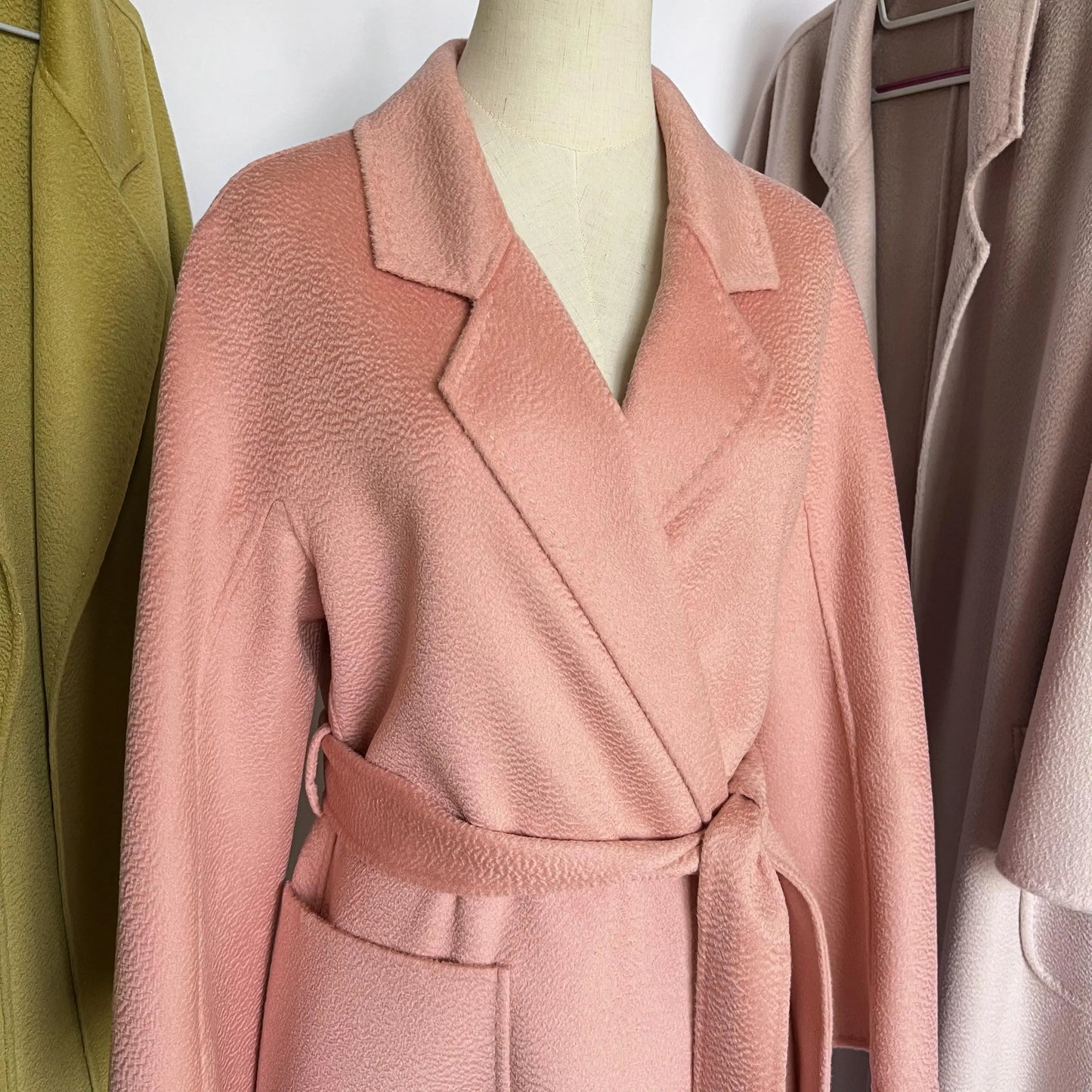 SPECIAL OFFER Cashmere Coat Female Winter Mid-Length Corrugated Coat Black Wool Coat Woman Autumn New Casual Fashion Beige Coat