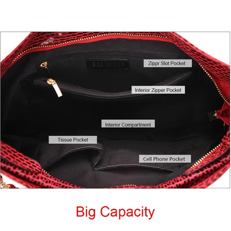 Women Shoulder Bag Girl Handbag Hobo Tassel Big Black Ladies Hand Bag Female Casual Multifunctional Crossbody Bags for Woman