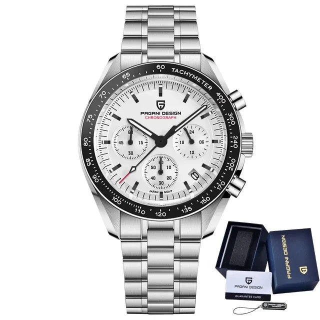 PAGANI DESIGN New Moon Watch Men Multifunctional Top Brand Luxury Automatic Quartz Waterproof Sport Stainless Steel Reloj Hombre