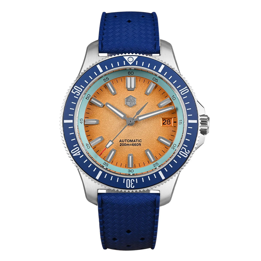 2025 San Martin New 40mm Diver Watch Stainless Steel NH35 Automatic Mechanical 200m Waterproof Men Timepiece Luminous SN0118G-B