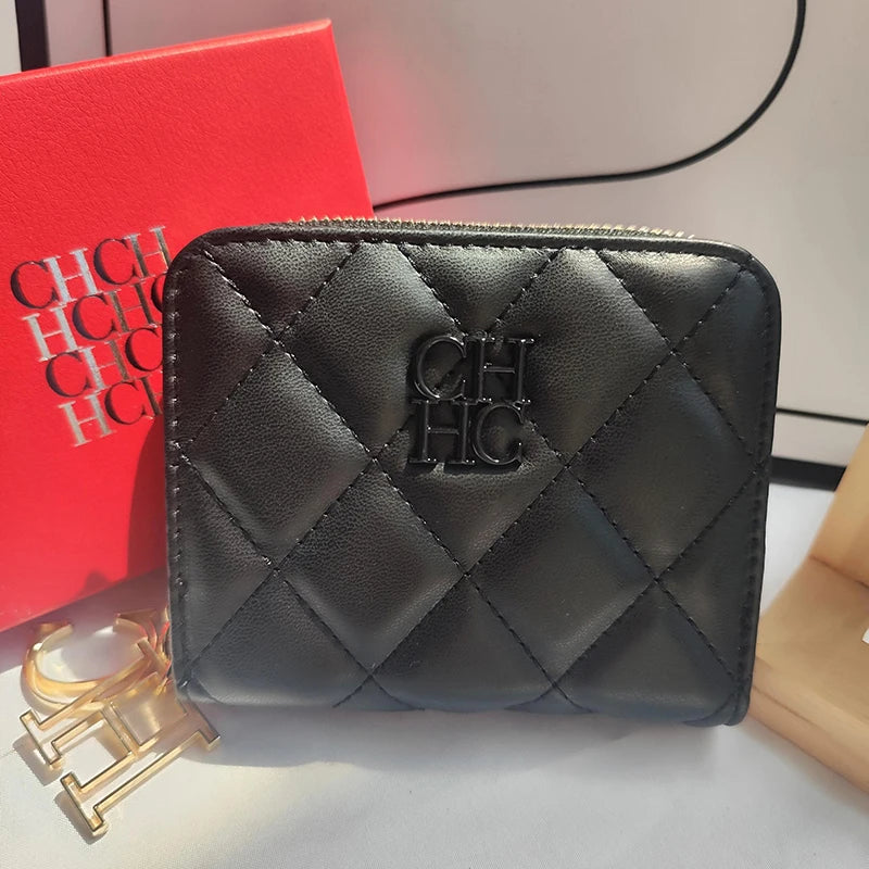 Exquisite Luxury Brand Short Solid Color Coin Women's Wallet High-quality PU Material Exquisite Brand Logo New Women's Wallet