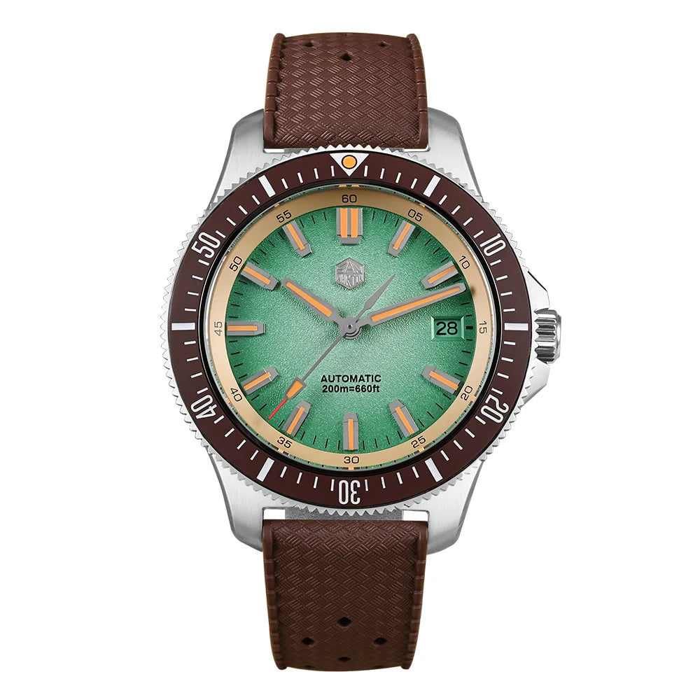 2025 San Martin New 40mm Diver Watch Stainless Steel NH35 Automatic Mechanical 200m Waterproof Men Timepiece Luminous SN0118G-B