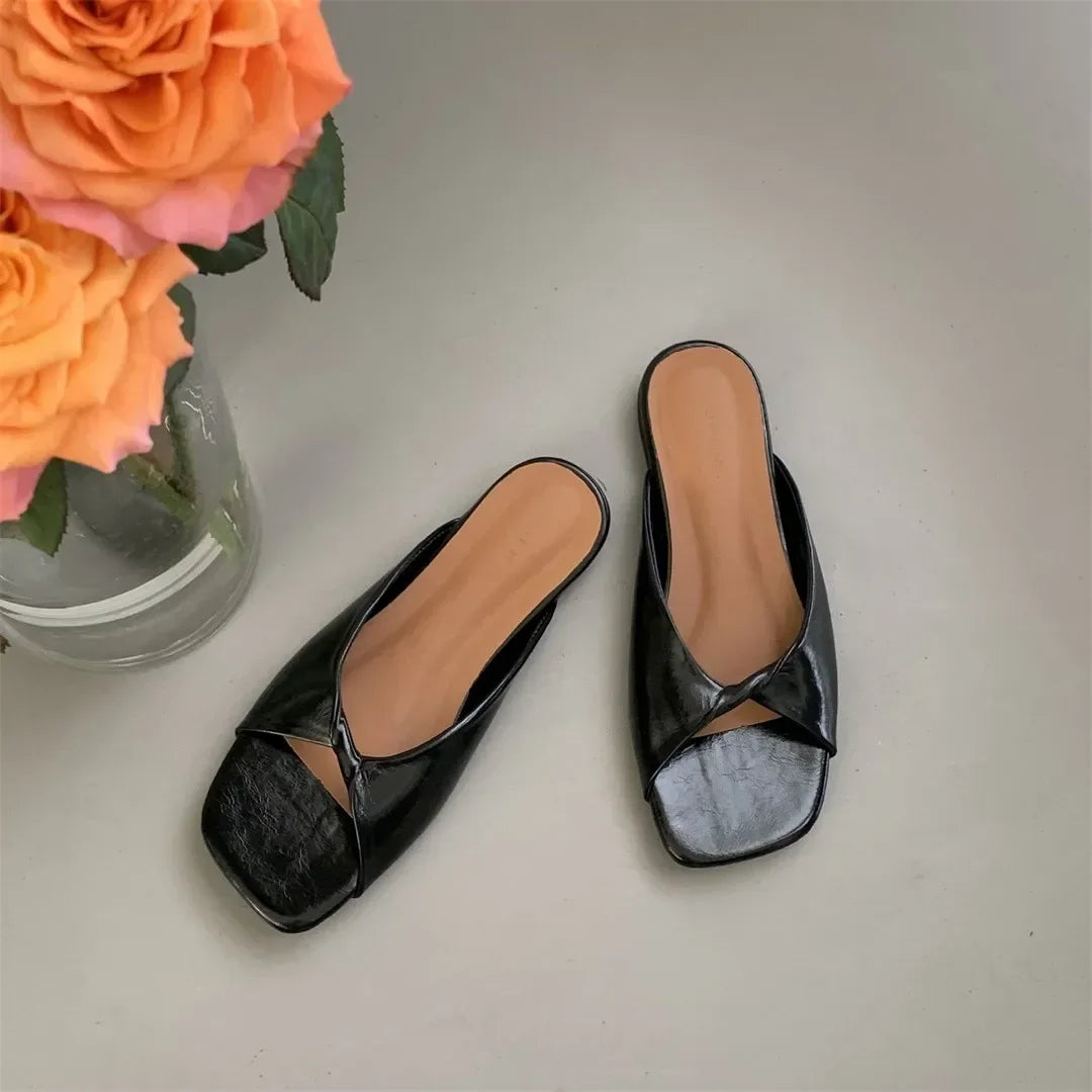 Flats Slippers Women Open Toe Sandals Summer Flip Flops Casual Shoes 2025 Trend Dress Party Shoes Woman Slides Designer