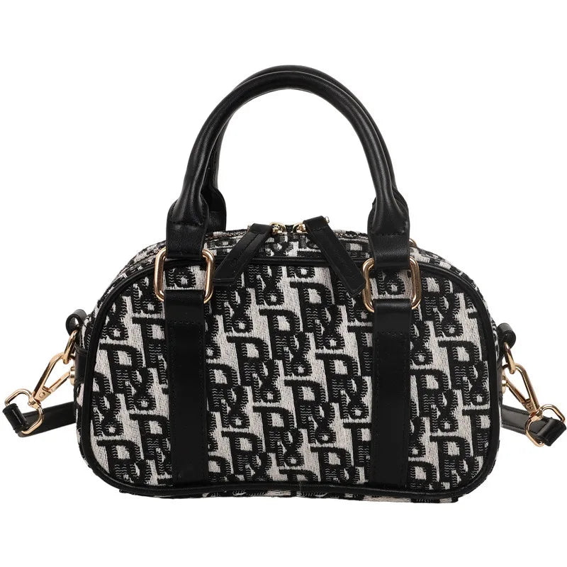 2025 New Women's Canvas Boston Bag Crossbody Shoulder Tote, Lightweight Handheld Purse Simple Fashion for Daily Commute