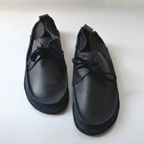 Retro nostalgia wild cowhide men's shoes soft walking casual driving real leather shoes