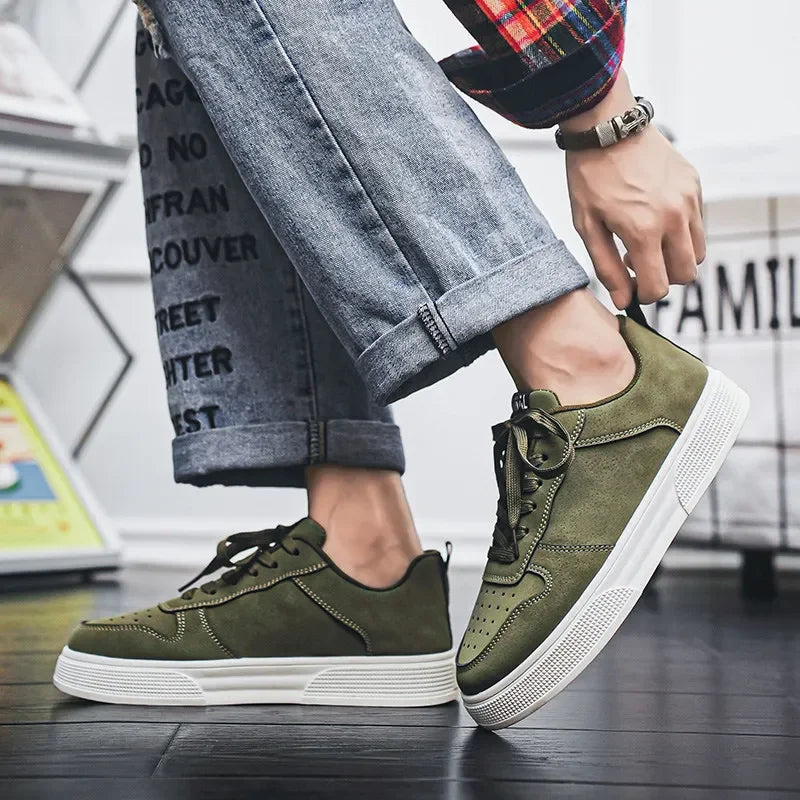 Cheap Green Man Urban Sneakers Big Size 47 48 Platform Men’s Skateboarding Shoes Harajuku Low Cut Male Skate Shoe zapatos hombre