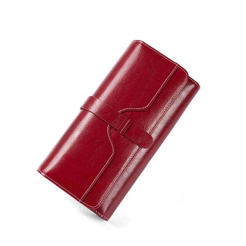 Split Leather Wallet for Women Luxury Designer Long Purse High Quality RFID Card Holder Purses Women's Wallets Handbag