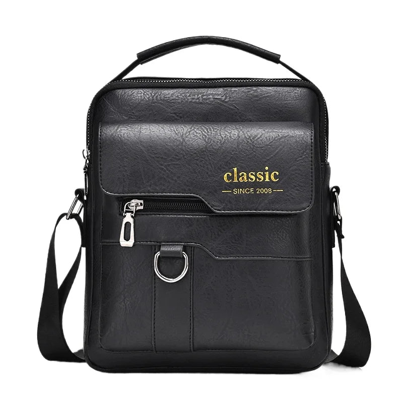 Brand Handbags Men Shoulder Bag for 9.7" iPad PU Leather Flaps Men's Crossbody Bags Business Male Solid Messenger Bag Travel Bag