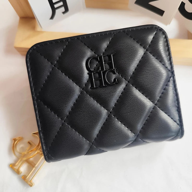 Exquisite Luxury Brand Short Solid Color Coin Women's Wallet High-quality PU Material Exquisite Brand Logo New Women's Wallet