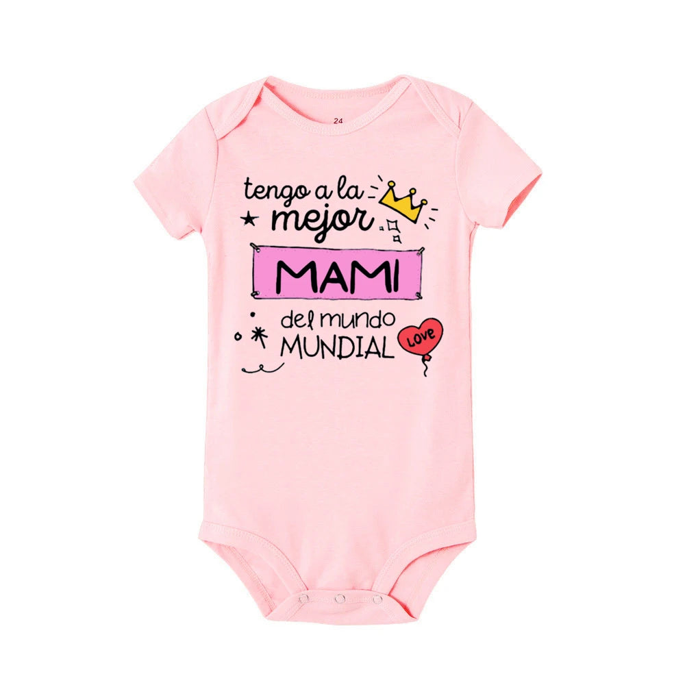 I Hava A Best Mom in The World Printed Baby Romper Infant Short Sleeve Bodysuit Boys Girls Summe Jumpsuit Funny Toddler Clothes