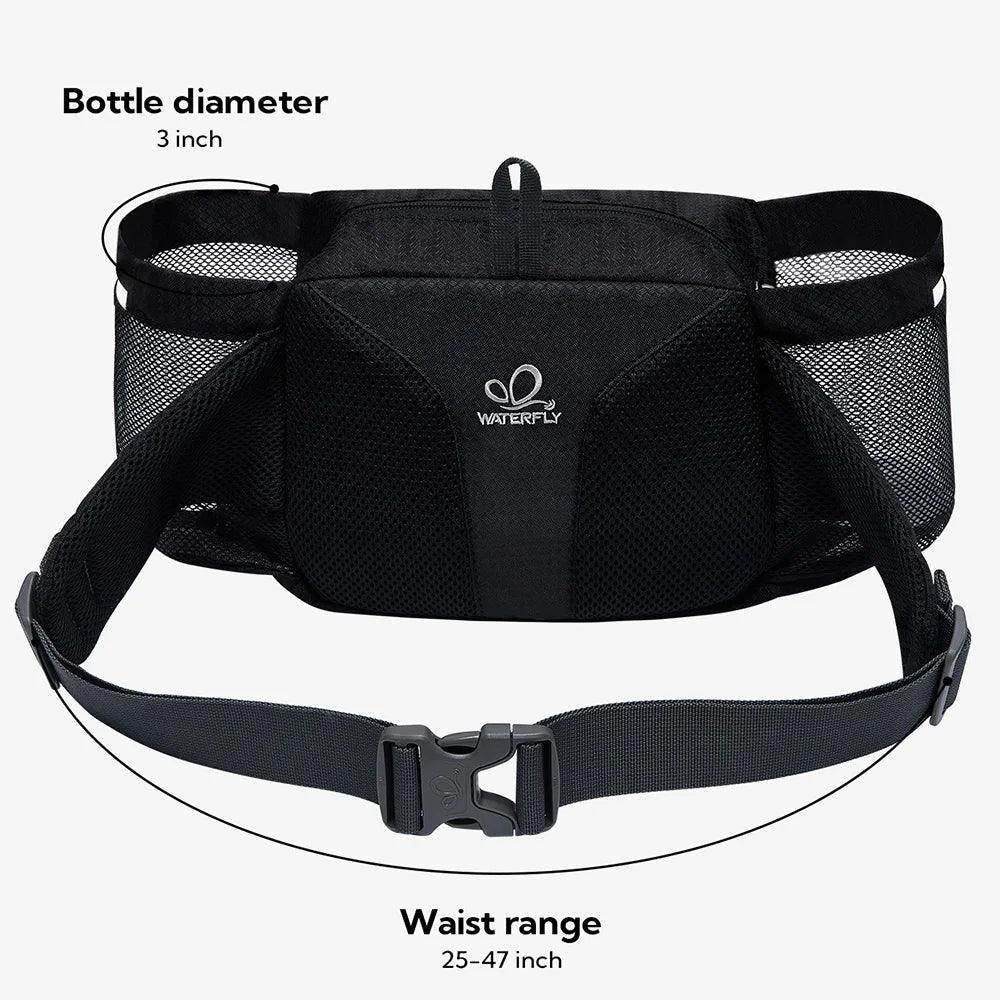 WATERFLY Fanny Pack Waist Bag Waist Pack For Women Men With Two Water Bottle Holder Hiking Fanny Pack For DogWalking Cycling