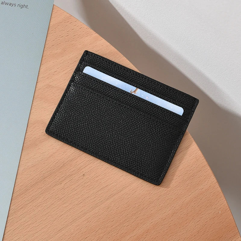 Ultra-thin Card Holders Genuine Leather High Quality Luxury Design Unisex ID Card Case Cowhide Solid Slim Business Card Wallet