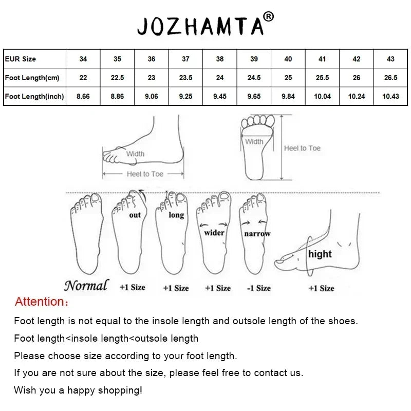 JOZHAMTA Size 34-43 Women Ankle Boots Real Leather Kitten Mid Heels Shoes 2025 Winter Fashion Pointy Office Lady Daily Dress