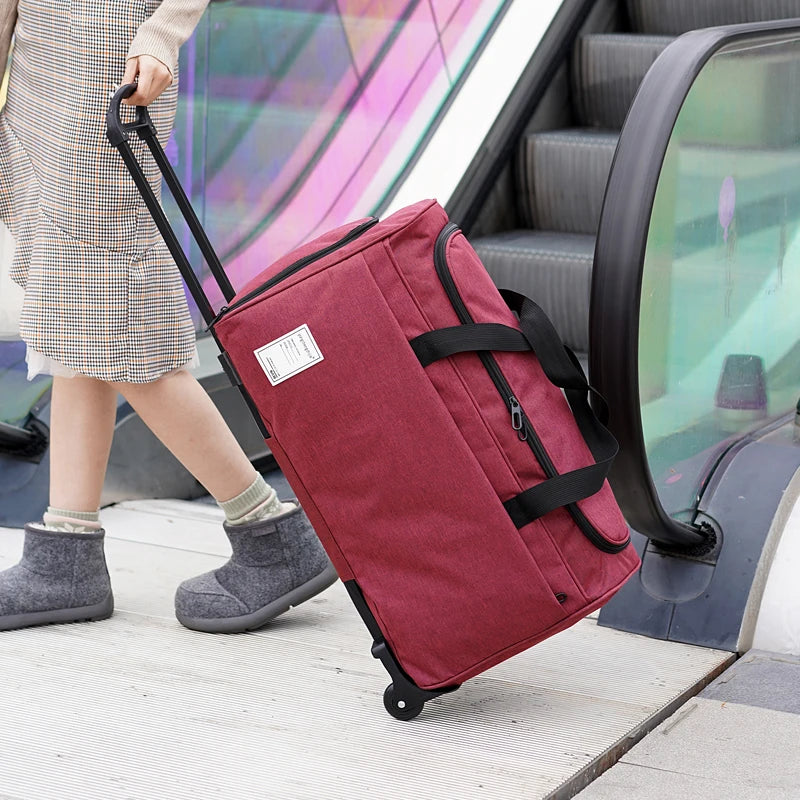 ort Trip Waterproof Travel Bag with Pull Rod And Wheels Staable Clothes Lage Bag for Busin Travel Fitn Tourism H...