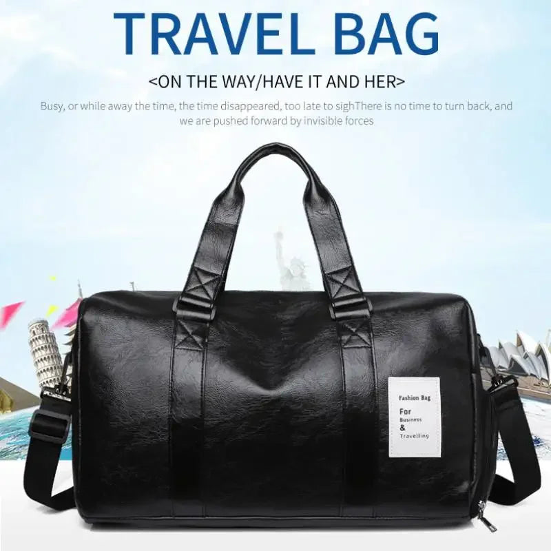 Waterproof Short Travel Handbag Training Fitness Bag Solid Color Dry And Large-capacity Wet Separation Pocket Handbag