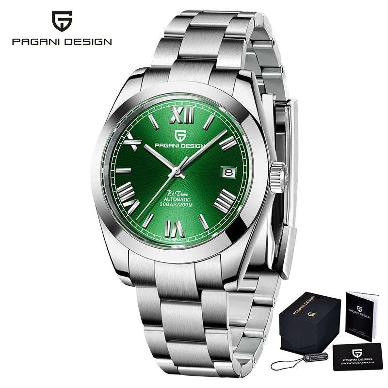 2024 New PAGANI DESIGN DD40 Mens Automatic Watches Men Mechanical Wristwatch AR Sapphire Waterproof Stainless Steel Reloj Hombre