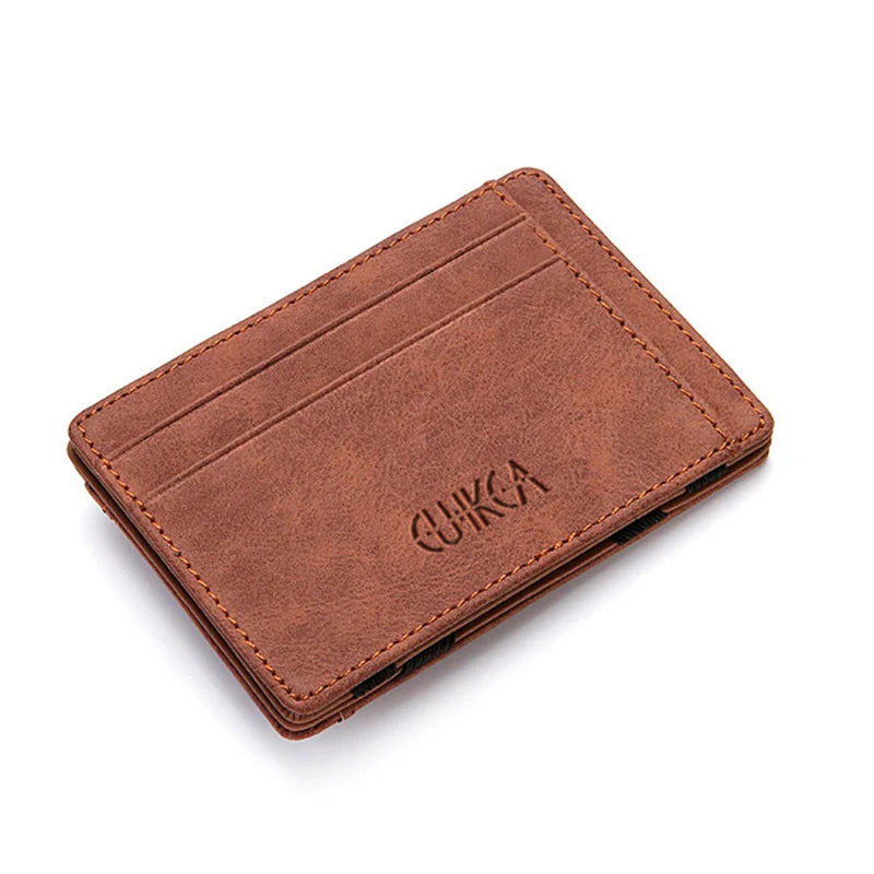 PU Leather Mini Wallets Ultra Thin 2023 New Men Male Small Magic Zipper Coin Purse Pouch Plastic Credit Bank Card Case Holder