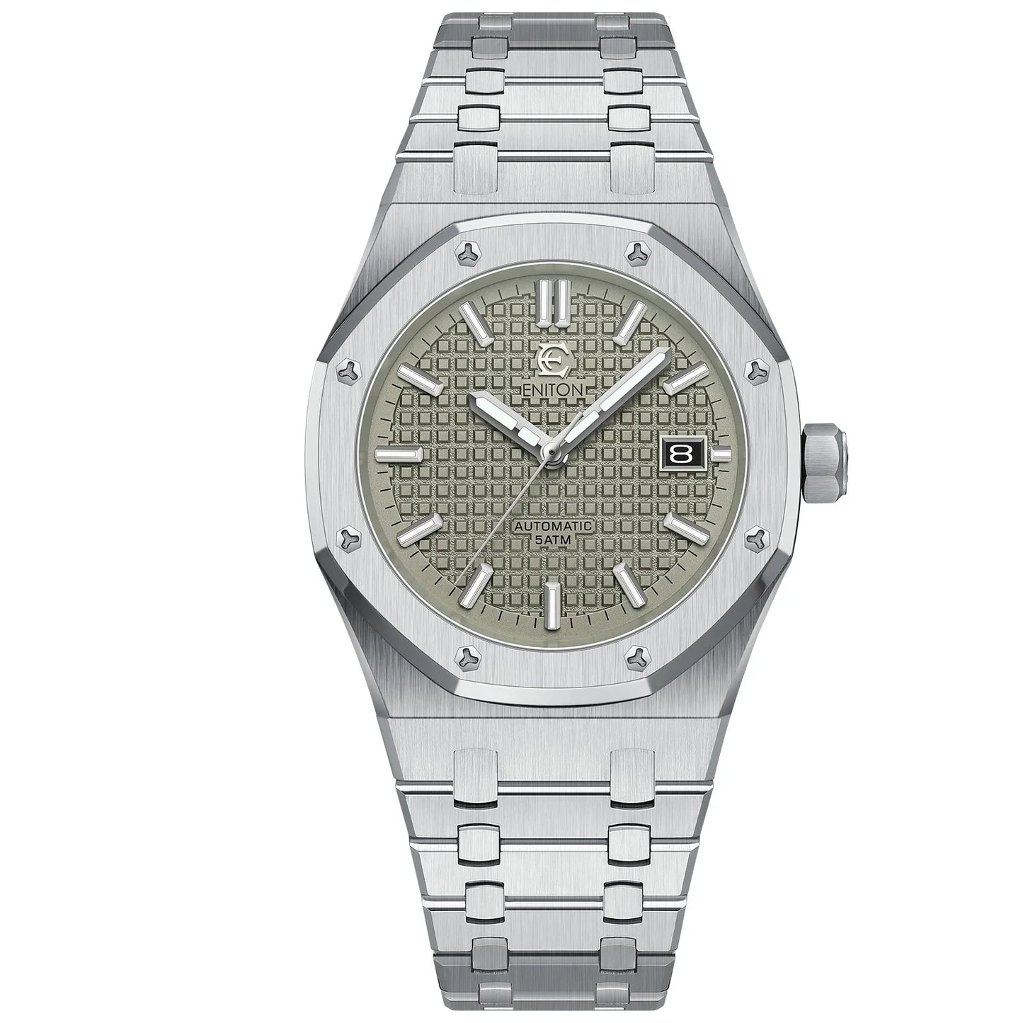 ENITON 41mm Business Luxury 316L Stainless Steel Transparent Case Back Automatic Mechanical Casual Watches for men