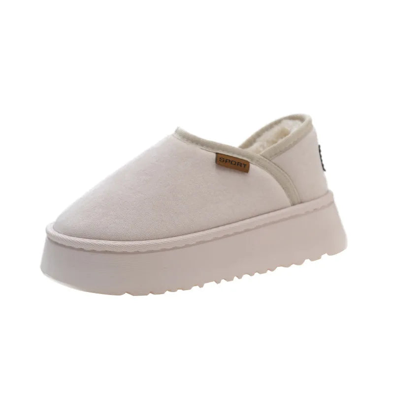 Shevalues Women Winter Snow Boots Warm Comfy Furry Lined House Cotton Shoes Female Outdoor Fashion Platform Fur Fuzzy Shoes