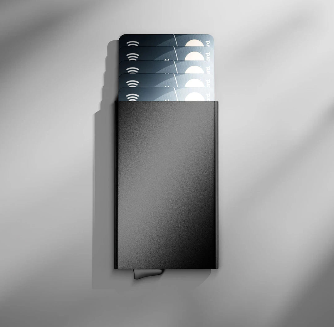 YE TREE Men Wallets Pop Up Business Credit Card Holder RFID Blocking Slim Smart Carbon Fiber Wallet with Pocket