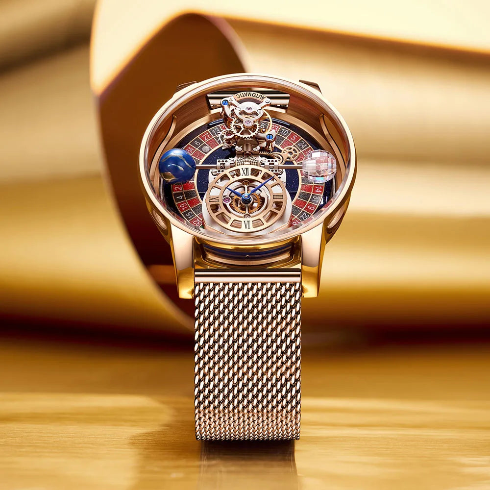 Las Vegas Roulette PINDU DESIGN Mens Watches Top Brand Luxury Astronomia Quartz Watch Montre Homme