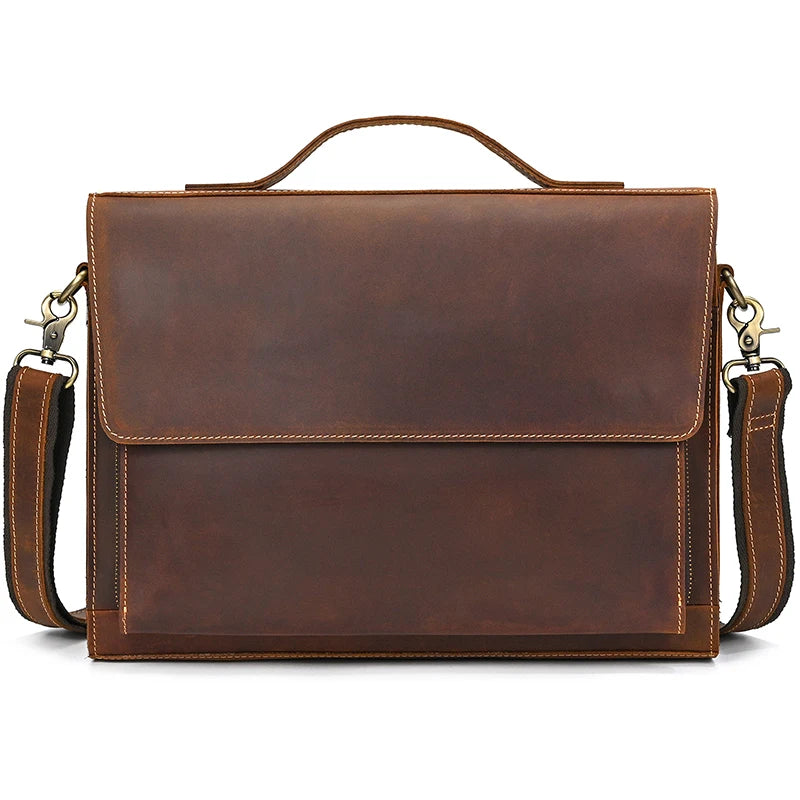 Men's leather shoulder bag casual cross body bag iPad top layer real cowhide men's bag waterproof sling bag message bag fashion