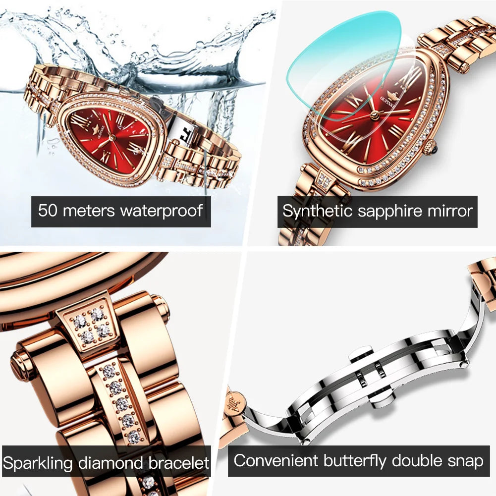 OUPINKE Quartz Wtch for Women Swiss Certification Wristwatch
