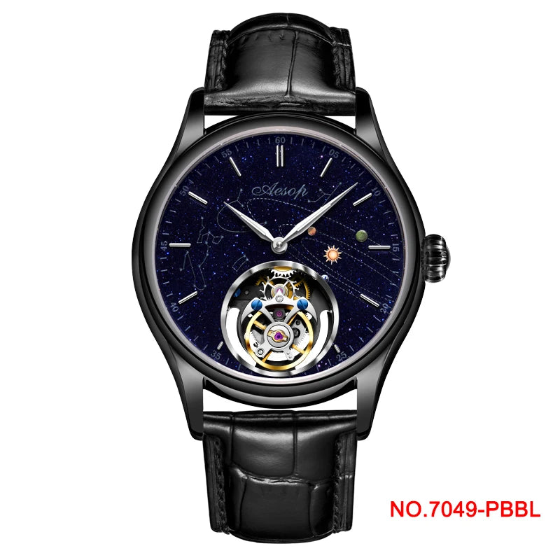 AESOP Flying Tourbillon Skeleton Mechanical Luxury Watches Waterproof Wristwatches Watch Brand For Men Movement Sapphire 2023