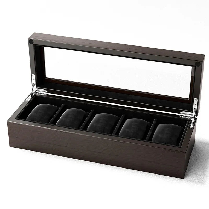 Watch Box Storage Case Wood Watch Boxes Organizer for Men Mechanical Wrist Watches Transparent Skylight Display Collection Gift