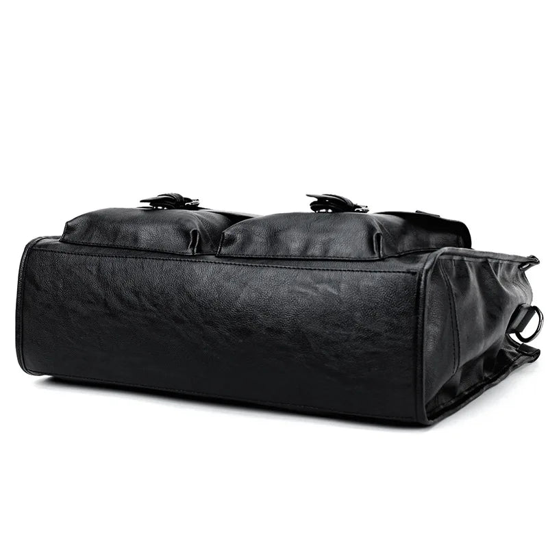New Fashion Multifunction Briefcase PU Leather Men's Crossbody Messenger Bag Business Men Big Bag Zipper Shoulder Handbags