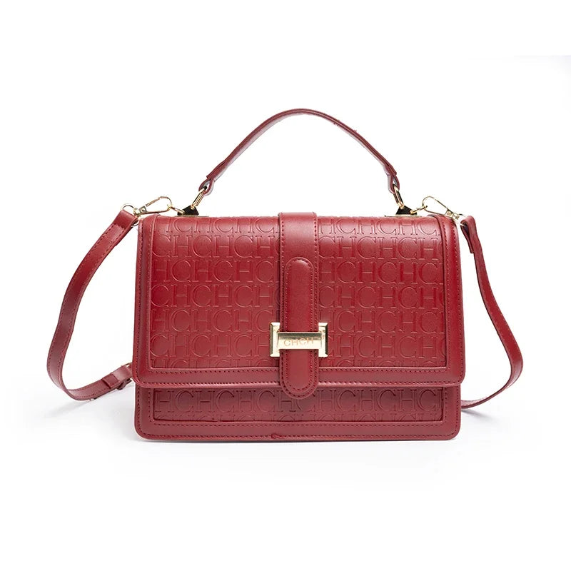 CH High Quality Ladies Solid Colour Print Design Crossbody Bag Small Square Bag Superior Sense Ladies Casual Shoulder Bag Letter