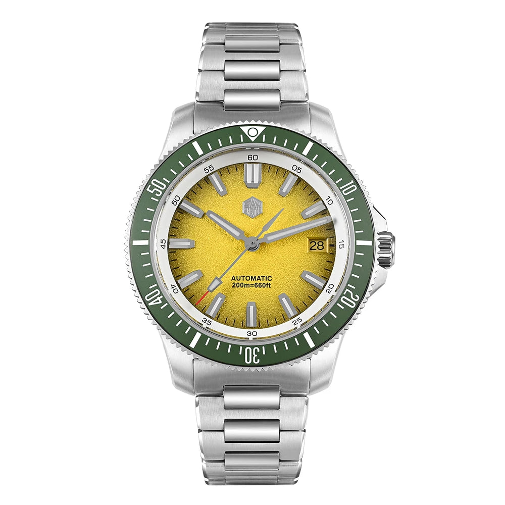 2025 San Martin New 40mm Diver Watch Stainless Steel NH35 Automatic Mechanical 200m Waterproof Men Timepiece Luminous SN0118G-B