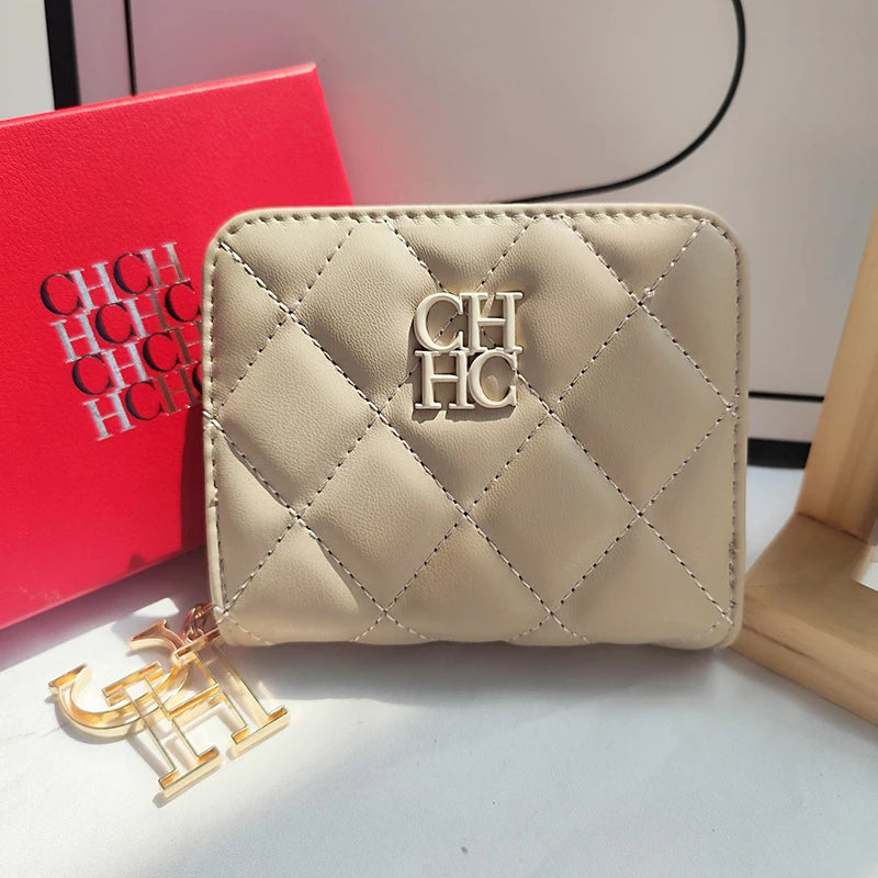 Exquisite Luxury Brand Short Solid Color Coin Women's Wallet High-quality PU Material Exquisite Brand Logo New Women's Wallet
