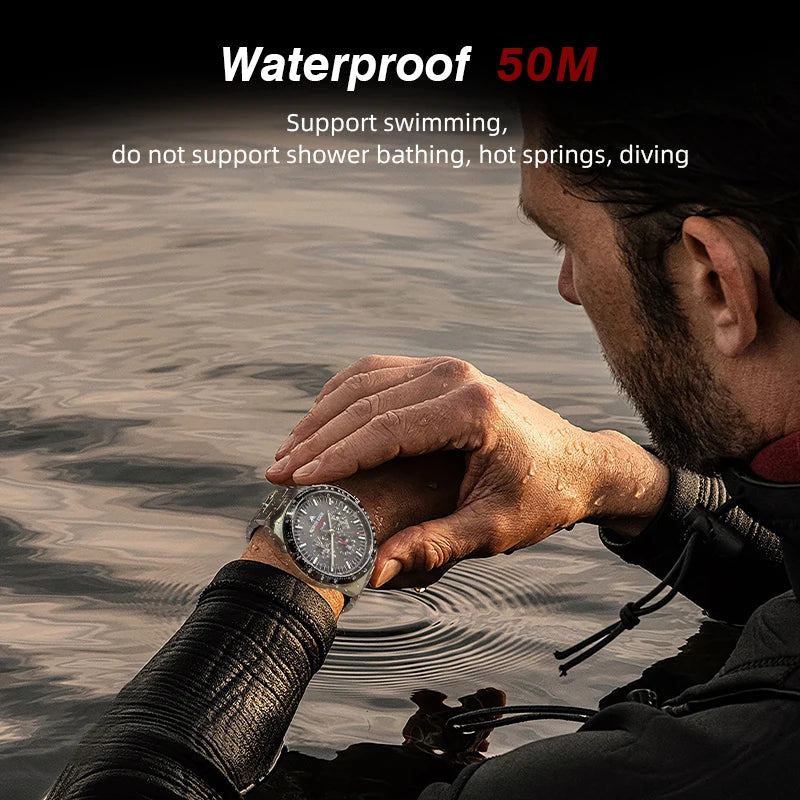 NORTH EDGE 2025 LONGWINGS Men Quartz Watch Solar Powered Stopwatch Waterproof 50M 316 Full Stainless Steel Luminous Pilot Watch