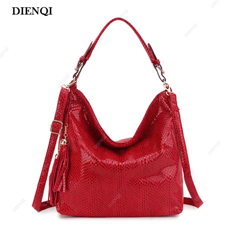 Women Shoulder Bag Girl Handbag Hobo Tassel Big Black Ladies Hand Bag Female Casual Multifunctional Crossbody Bags for Woman