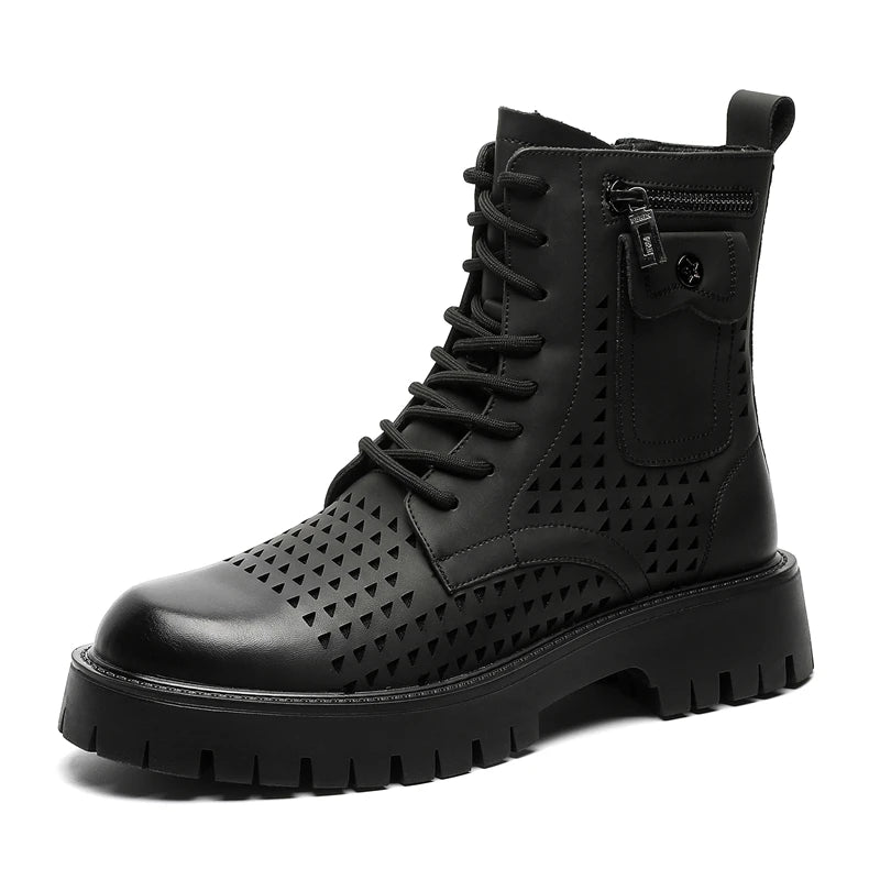 Men's English Style Thick Sole Design Men Boots Luxury High End Top Layer Leather Brand Famous Chelsea High Quality Casual Boots