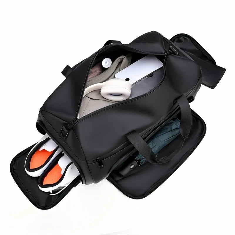 Large capacity men's sports crossbody bag, suitable for gym, travel, and outdoor activities - available in gray/green/black