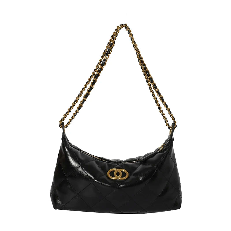 Women's Leather Handbag With Long Shoulder Strap By Famous Designer Luxury Brand For Elegant Outings