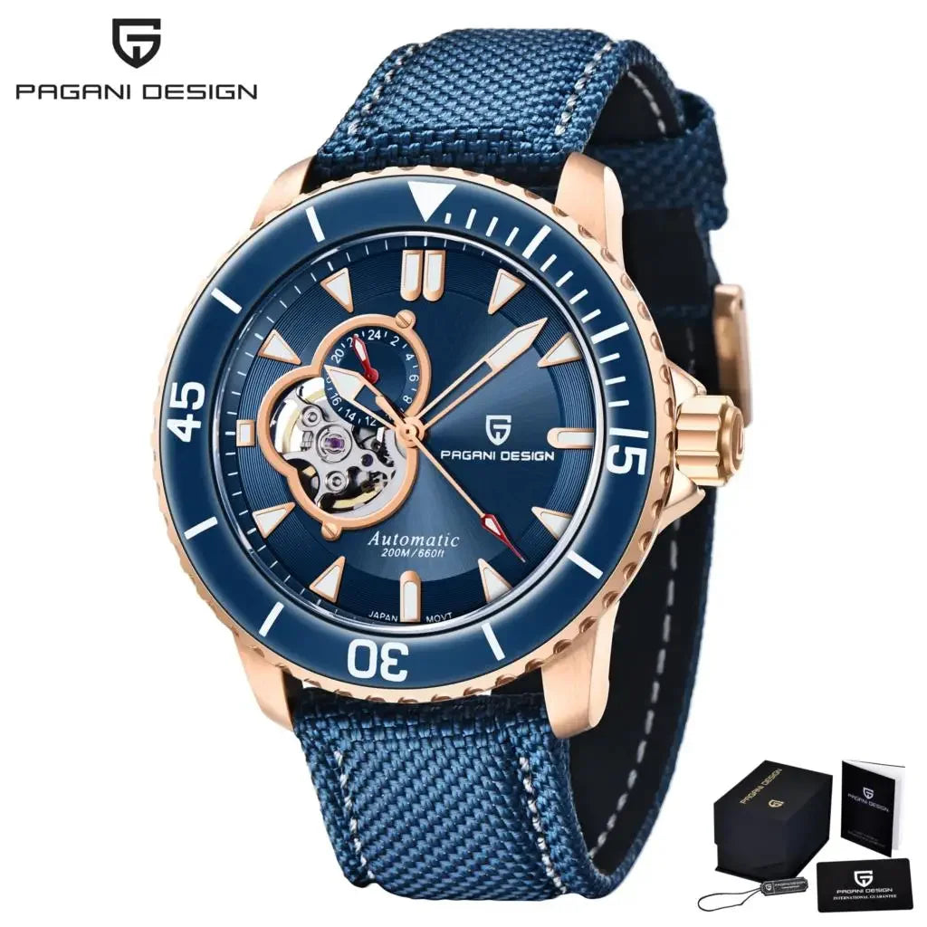 PAGANI DESIGN Tourbillon Men Watch Ceramic Bezel Sapphire Hollow TMI-NH39 Automatic Watch 200M Waterproof Mechanical Wristwatch