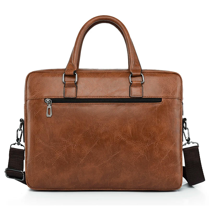 Luxury Brand Men Handbag Leather Man Briefcase for Laptop Messenger Men Leather Shoulder Bag Business Portfolio For A4 Document