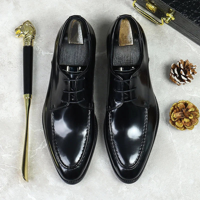 Luxury Men's Oxford Shoes Fashion Italian Leather Shoes Formal Men's Shoes Black Brown Lace Up Wedding Office Dress Leather Shoe