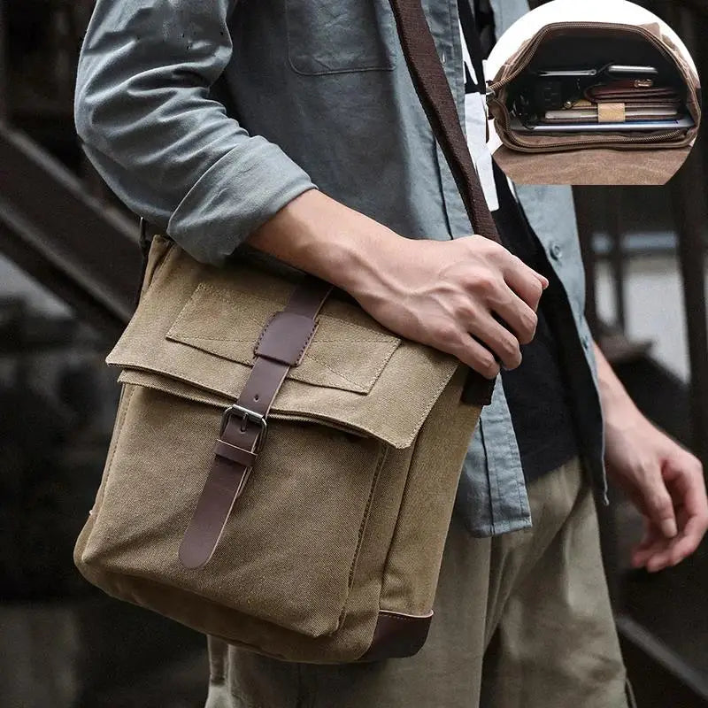 New Men Messenger Bags vintage Canvas Handbags Leisure Work Travel Bag Man Business Crossbody Bags Briefcase for Male