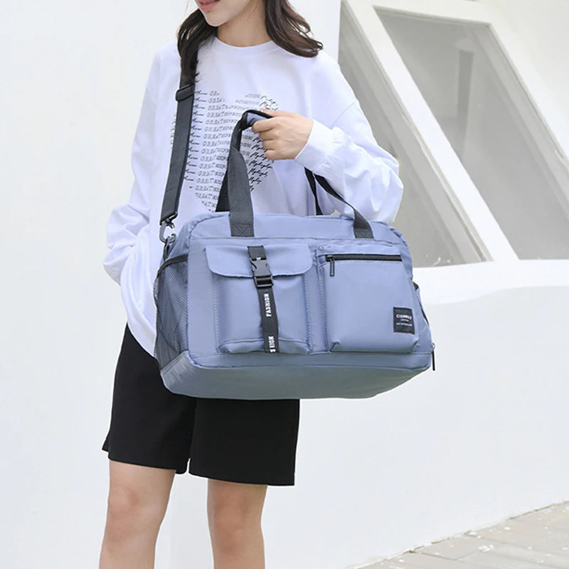 Large Fitness Bag Sports Handbag Women Dry Wet Shoes Pocket Single Shoulder Crossbody Swimming Yoga Gym Travel Backpack Duffel